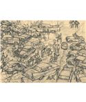 POSTAL MUSEO - RALLY - postal-moulinsart-tintin-cp-pencil-sketch-rally-de-coches-125x175cm