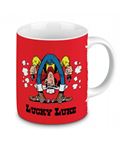 MUG - LUCKY LUKE DISPARANDO ENTRE LAS PIERNAS - taza-mug-koenitz-en-porcelana-lucky-luke-disparos-al-reves