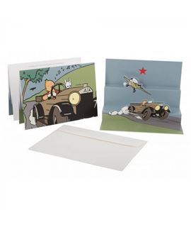 POSTAL POP UP CON SOBRE - SOVIETS - tarjeta-postal-pop-up-tintin-en-el-pais-de-los-soviets-23x17cm