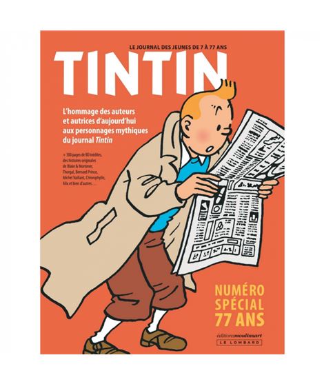TINTIN, LE JOURNAL DES JEUNES DE 7 À 77 ANS (RÚSTICA) - moulinsart-le-journal-tintin-special-77-ans-edicion-tapa-blanda
